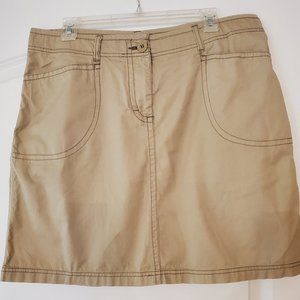 FADED GLORY ORIGINALS KHAKI COLOR LADIES 100% COTTON SKIRT SIZE 14